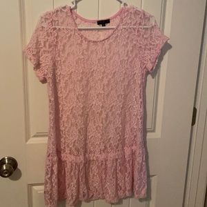 Mom and Co lace maternity top pink baby shower